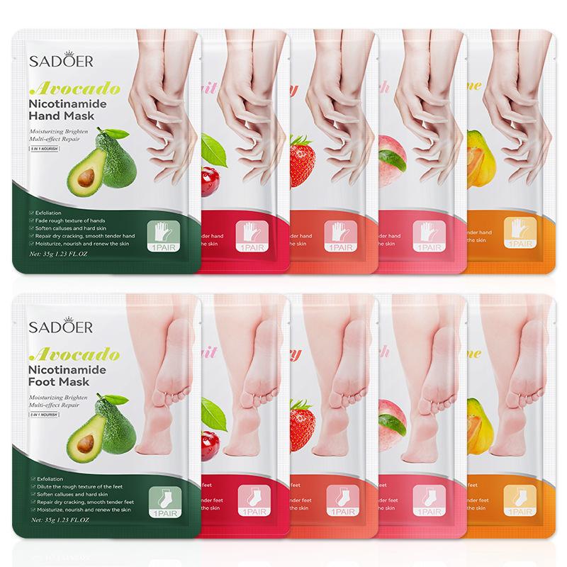 Skincare Exfoliating - 1 คู่ SADOER ผลไม้มาส์กเท้ามาส์กบำรุงผิวเท้าให้ความชุ่มชื้นสำหรับเท้าสปาเล็บเท้าผลิตภัณฑ์ขัดผิวเท้าดูแลผิวเท้า