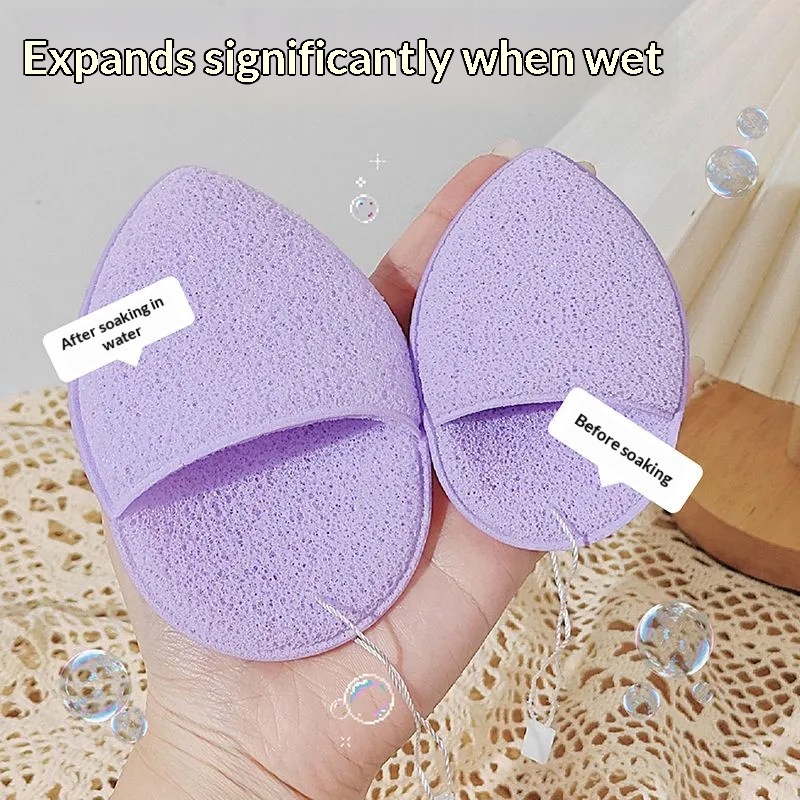 Skincare Exfoliating - ฟองน้ำล้างหน้าแบบถุงมือ ฟองน้ำนุ่มรูปหยดน้ำ สำหรับทำความสะอาดใบหน้า ล้างมาส์ก ขัดผิว เครื่องมือความงาม