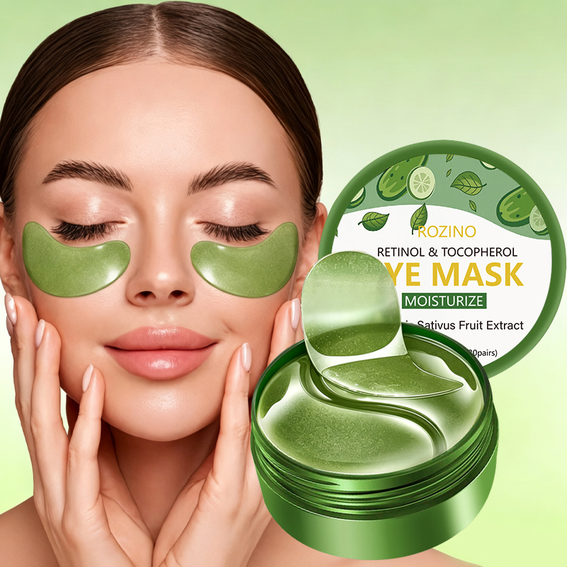 Skincare Ingredients - 30 คู่ มาสก์ใต้ตาแตงกวาสูตรเรตินอลและโทโคเฟอรอลสีเขียว แผ่นมาสก์ใต้ตา สารบำรุงผิวหลายประสิทธิภาพ แผ่นมาสก์ใต้ตาไฮโดรเจลเนื้อนุ่ม