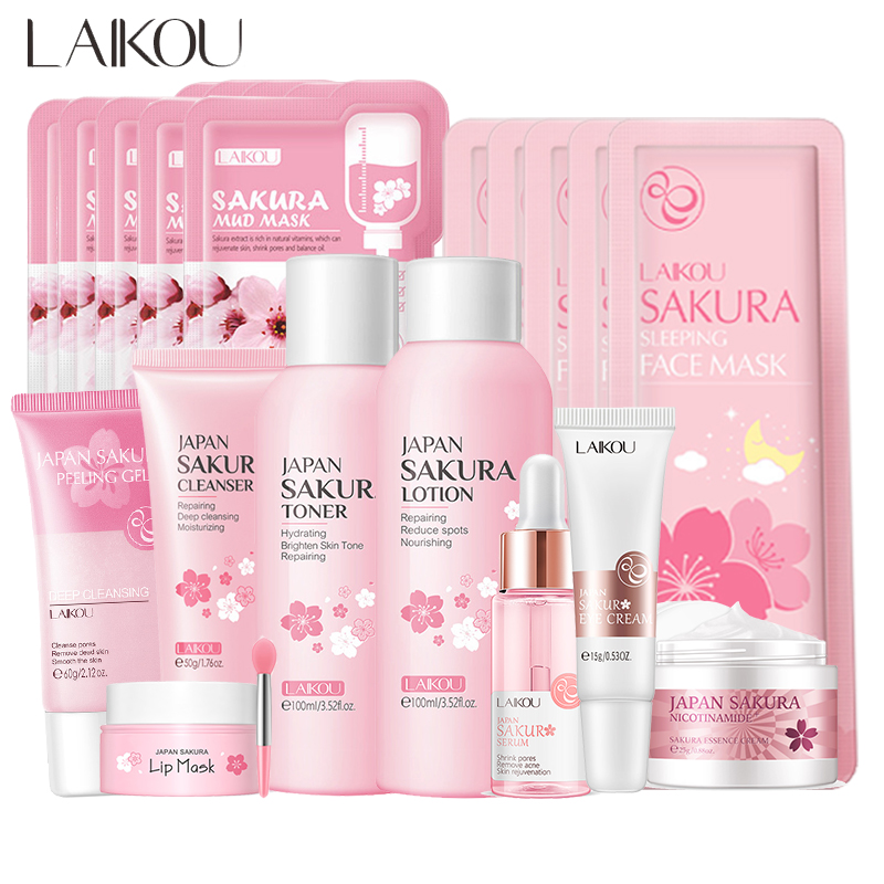 Skincare Exfoliating - เซรั่มบำรุงผิวหน้าซากุระเซรั่มบำรุงผิวหน้าแบบเกาหลีเจลลอกผิวให้ความชุ่มชื้นครีมทาใต้ตาโทนเนอร์ครีมกันแดดเครื่องสำอาง