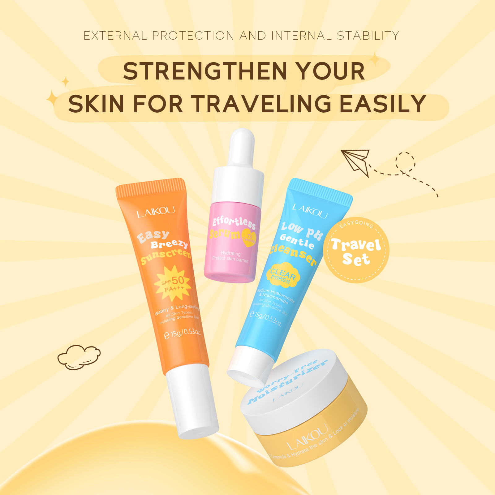 4PCS Laikou Ceramide ชุดเดินทา - Ceramide Moisturizer บทวิจารณ์และราคา