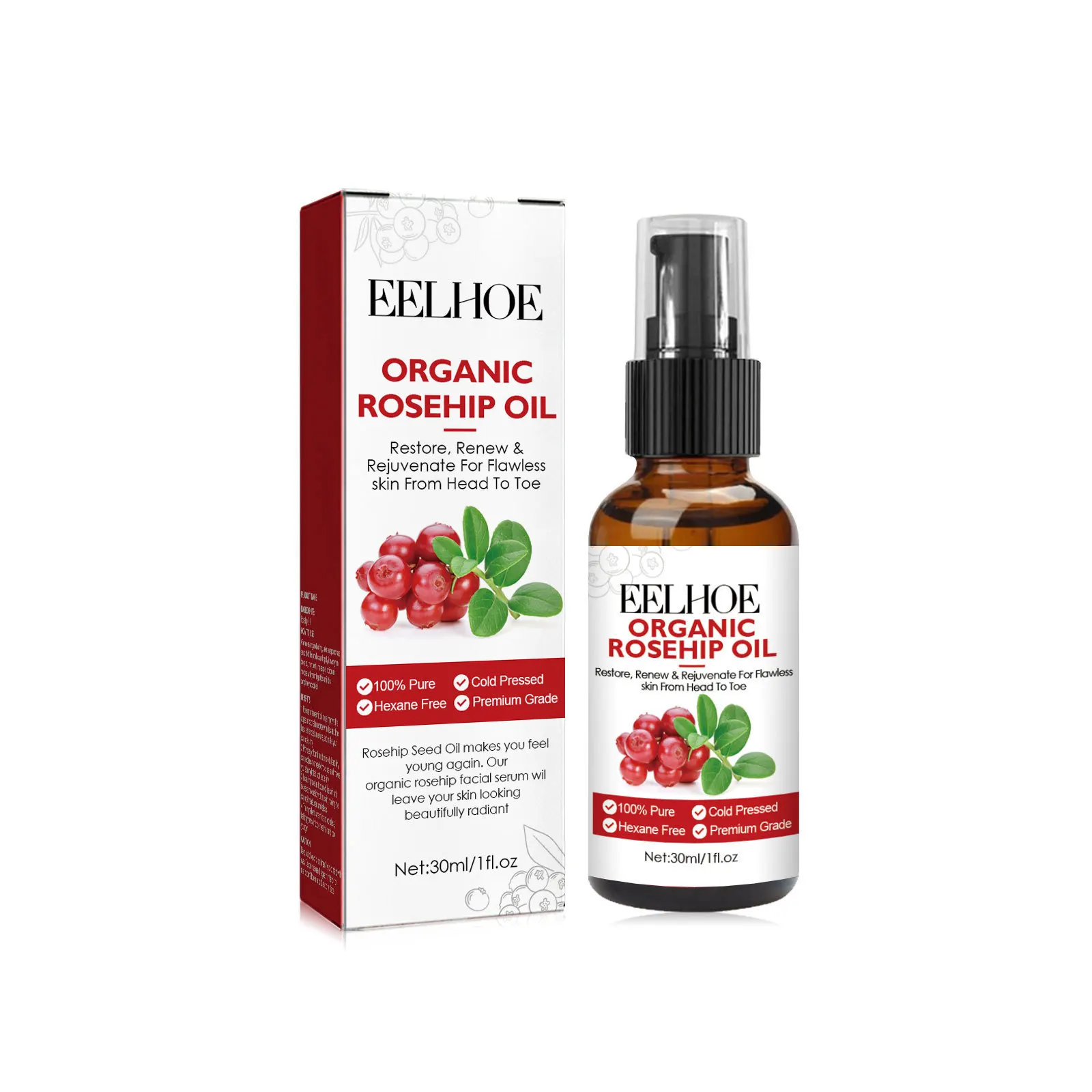 30ml Rosehip Oil Facial Serum  - Face Oil Rosehip บทวิจารณ์และราคา