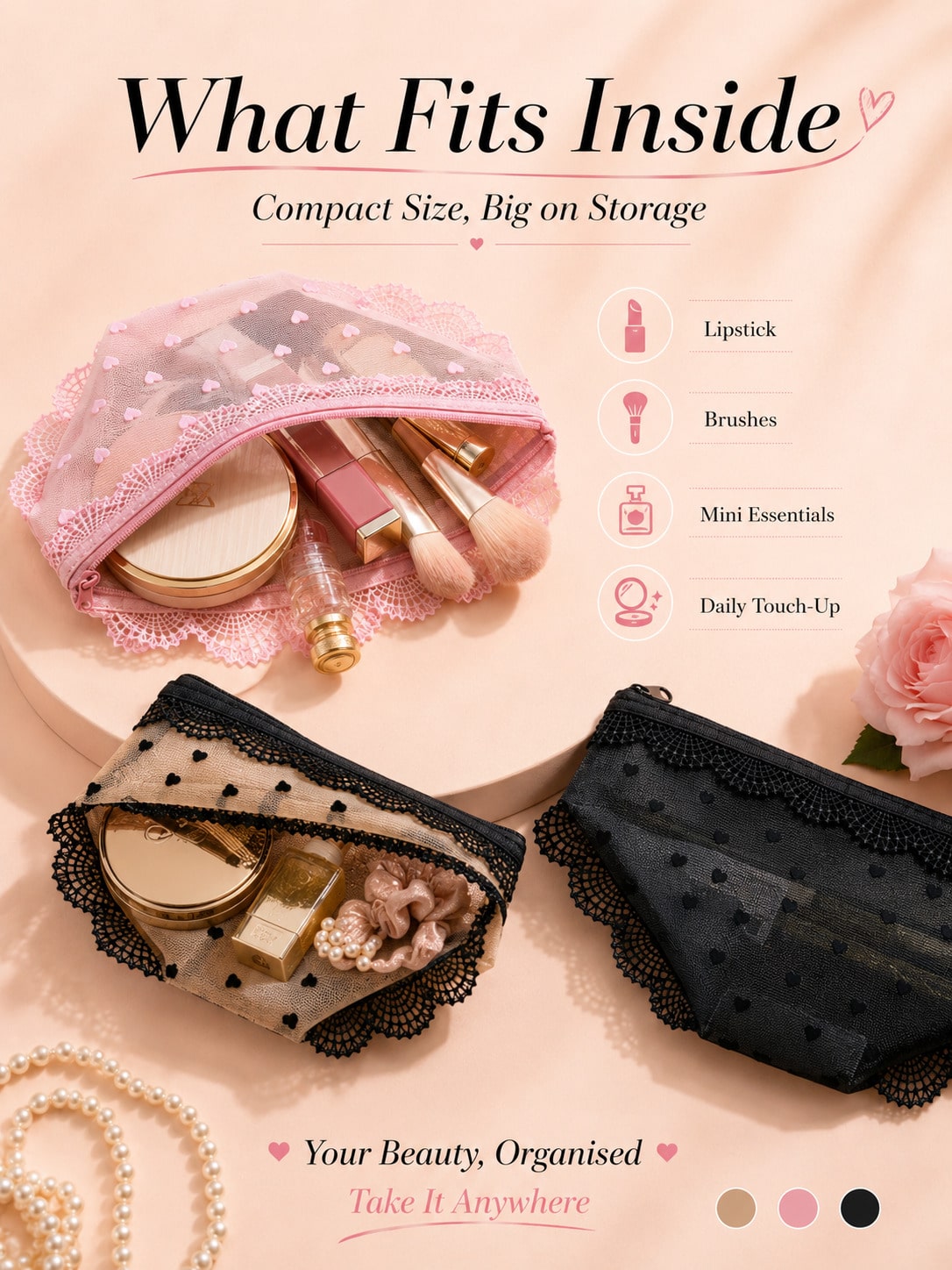 กระเป๋าเครื่องสำอางโปร่งใสลายล - Skincare B Erl บทวิจารณ์และราคา